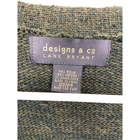 Vintage Designs & Co Lane Bryant Cotton Blend Zip Up Sweater Vest Size 22 - Picture 2 of 5